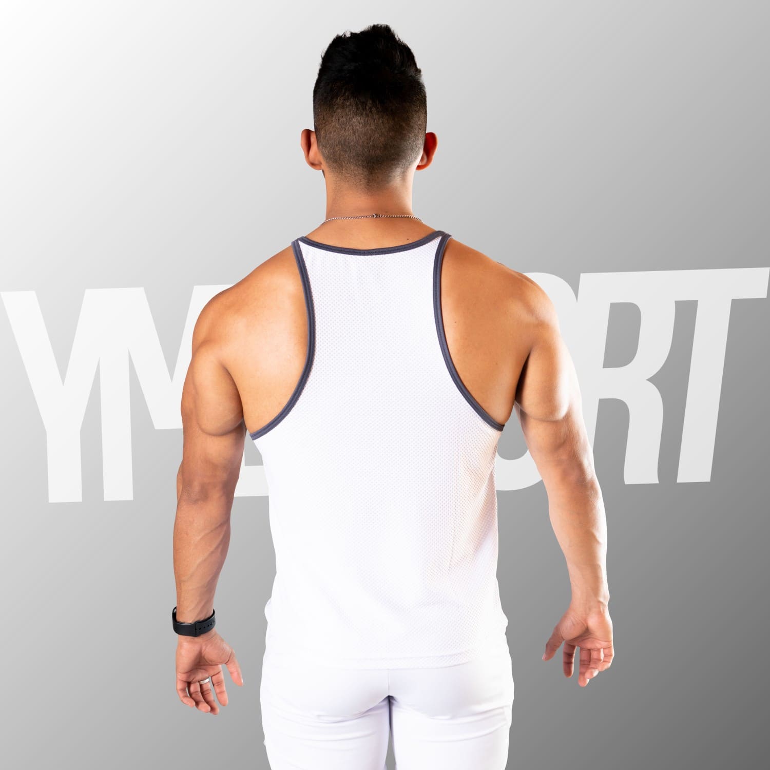 69090 BVD Malla Entrenamiento Blanco Ribete Plomo