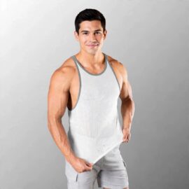 BVD Olímpico Malla Entrenamiento GYM Blanco Ribete Plomo 69090 - YML SPORT