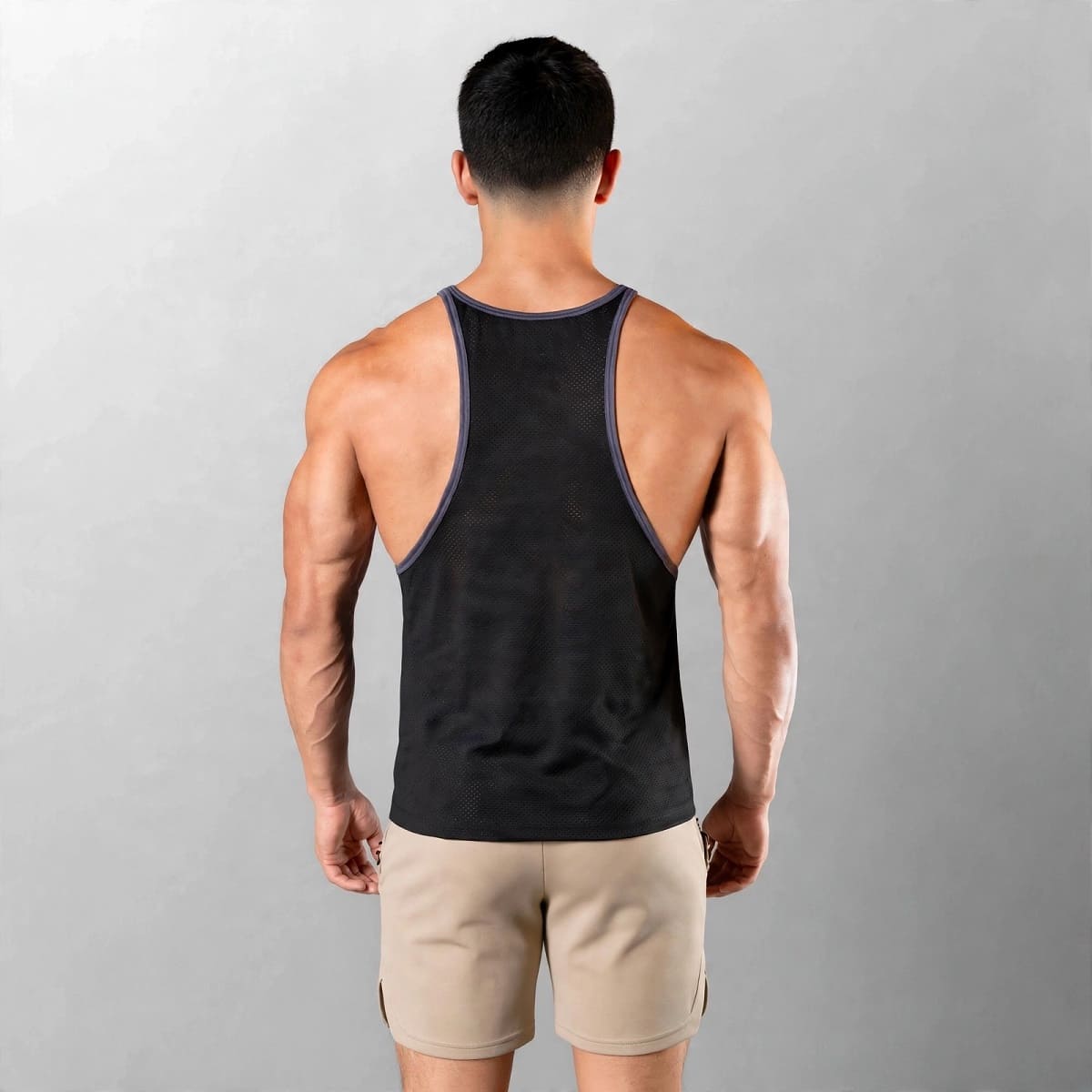 BVD Olímpico Malla Entrenamiento GYM Negro Ribete Plomo 6900