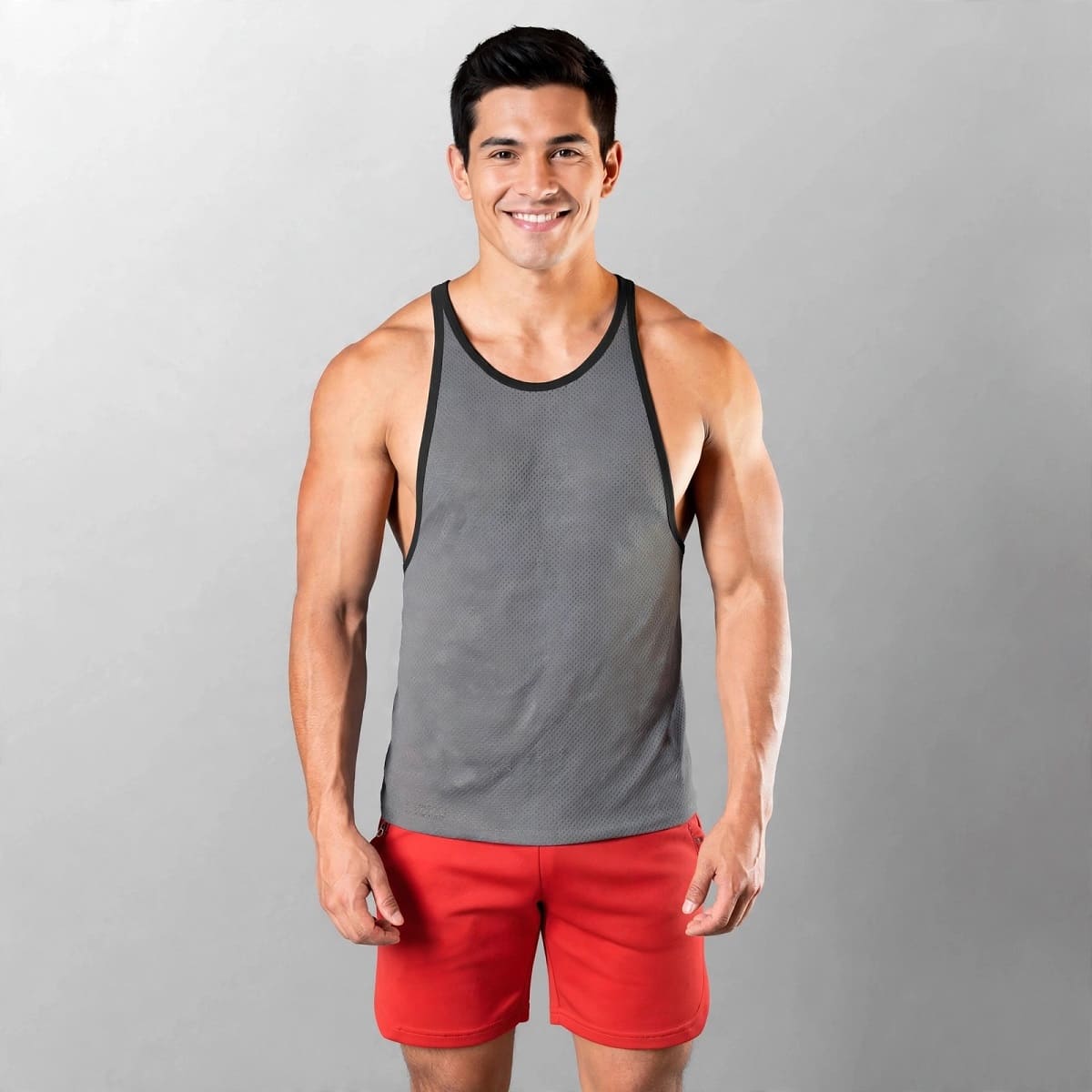 BVD Olímpico Malla Entrenamiento GYM Plomo Ribete Negro 69090 - YML SPORT