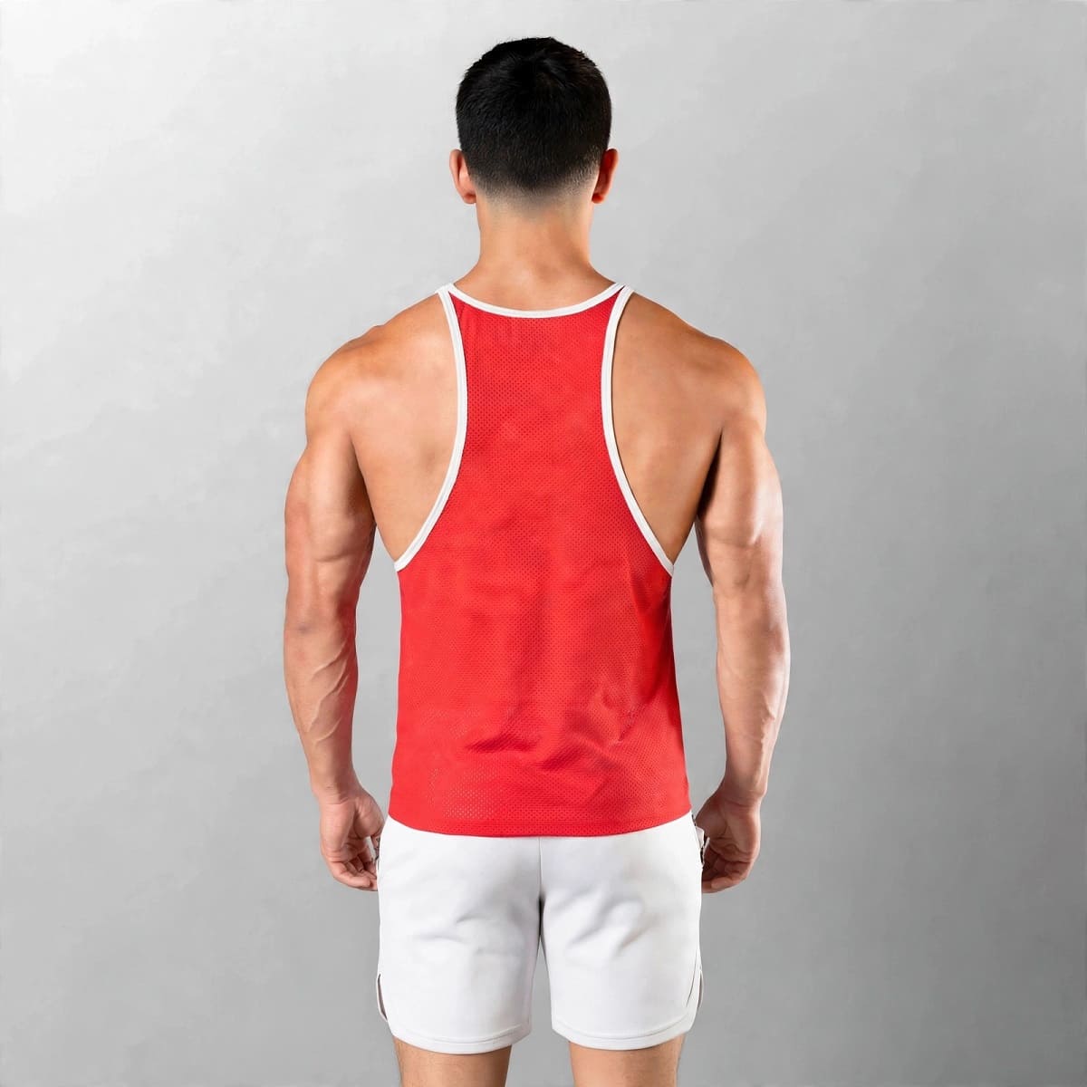 BVD Olímpico Malla Entrenamiento GYM Rojo Ribete Blanco 69090 - YML SPORT